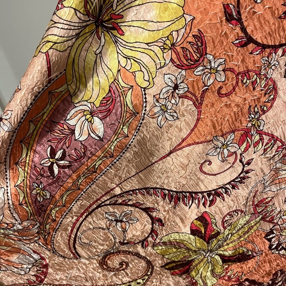 NWOT Komarov Lace Crinkle Dress Small Pink Orange - Picture 2 of 6